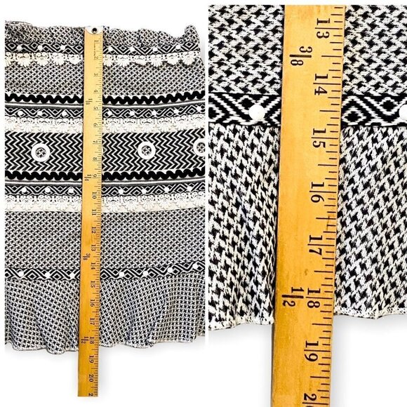 Dodo Bar Or Abigail Wrap Mini Skirt in black‎ and white,  size M - Picture 12 of 13